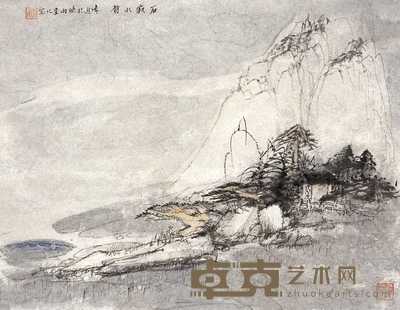 常进 石寂水静 镜心 45×58.5cm